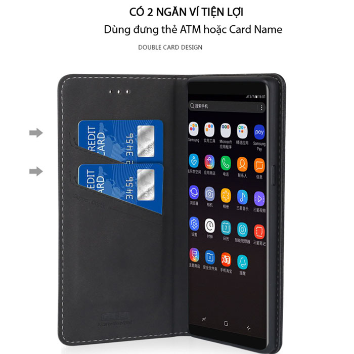 Bao da Galaxy Note 8 Gebei Wallet Leather Hanmade sang trọng, bền đẹp 4